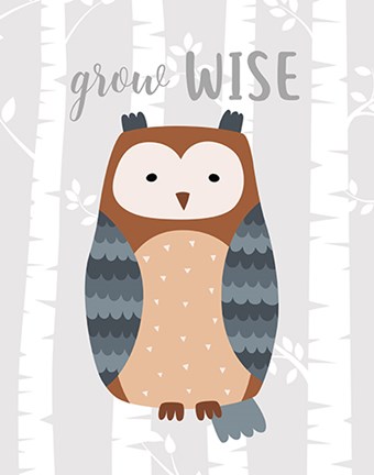 Framed Grow Wise Owl Print