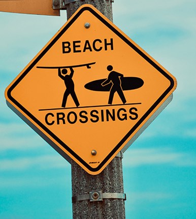 Framed Beach Crossing Print