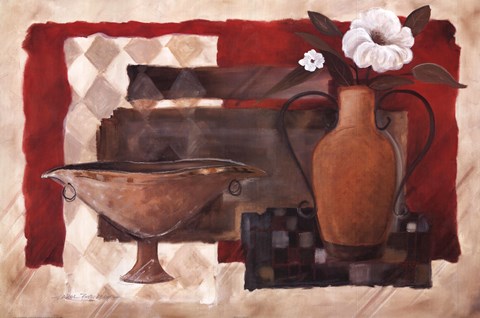 Framed Crimson Pottery I Print