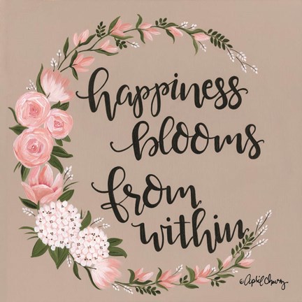 Framed Happiness Blooms from Within Print