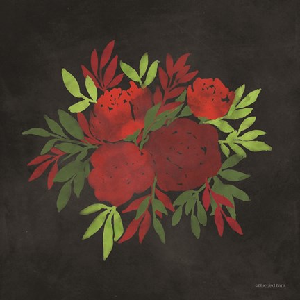 Framed Red Flowers Print