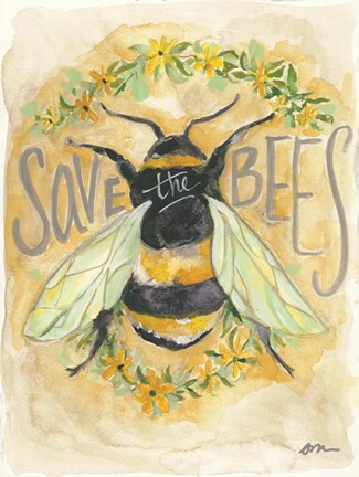 Framed Save the Bees Print