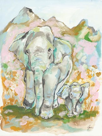 Framed Elephant Summer Print
