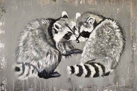 Framed Two Raccoons Print