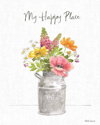 Framed Farmhouse Floral VIII Print