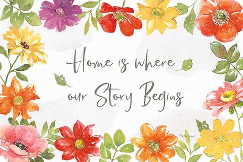 Framed Farmhouse Floral I Print