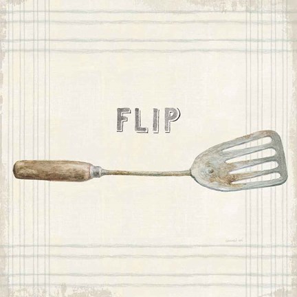 Framed Floursack Kitchen Sign I Neutral Sq Print