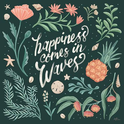 Framed Seaside Botanical V Dark Print