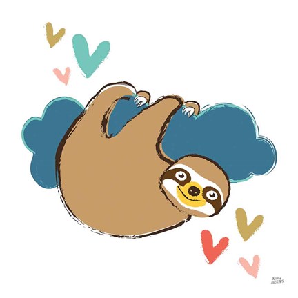 Framed Colorful Sloth II Print