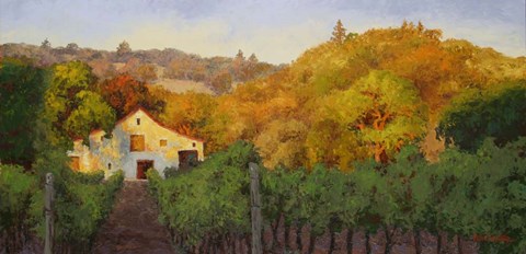 Framed Ochre Hillside Print