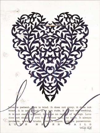 Framed Love Never Fails in Navy Print