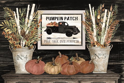 Framed Pumpkin Patch Still Life Print
