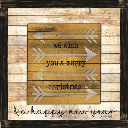 Framed Buffalo Merry Christmas Print