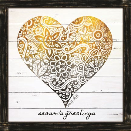 Framed Zen Season&#39;s Greeting Heart Print
