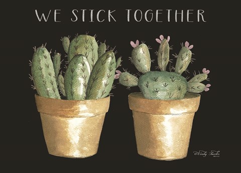 Framed We Stick Together Cactus Print