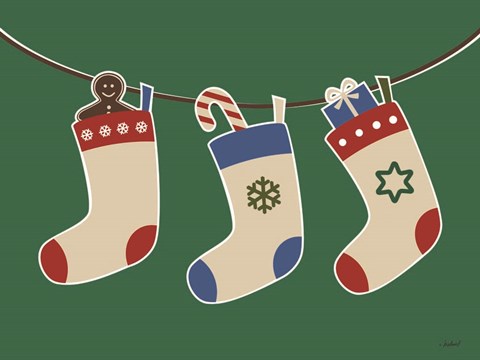 Framed Christmas Socks Print