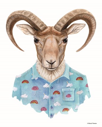 Framed Uriel in a Unicorn Shirt Print