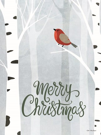 Framed Merry Christmas Forest Print
