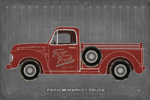 Framed Farm Truck Print