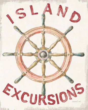 Framed Floursack Nautical IV Red Print