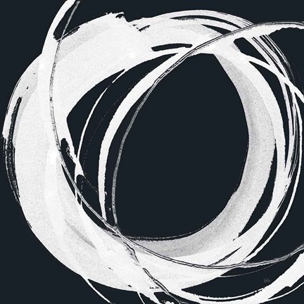 Framed Gilded Enso I BW Print