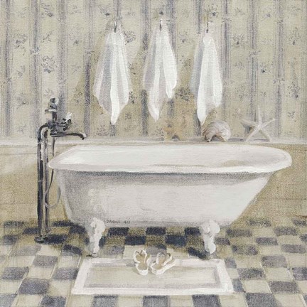 Framed Victorian Bath IV White Tub Print