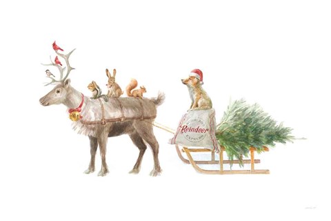 Framed Woodland Celebration I on White Print