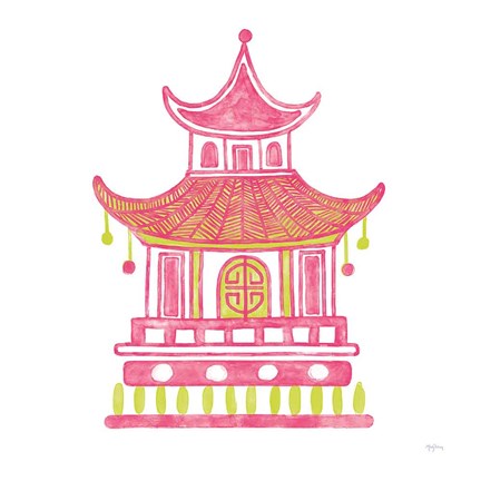 Framed Everyday Chinoiserie II Pink Print