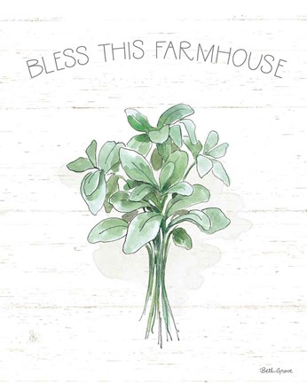 Framed Farmhouse Cotton VI Sage Print
