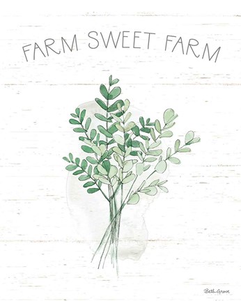 Framed Farmhouse Cotton V Sage Print