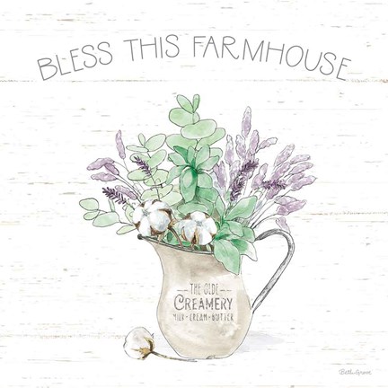 Framed Farmhouse Cotton II Sage Print