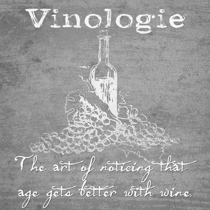 Framed Vinologie - Age Gets Better Whitewashed Print