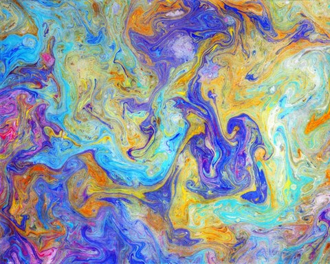 Framed Colorful Mixed Paint Print