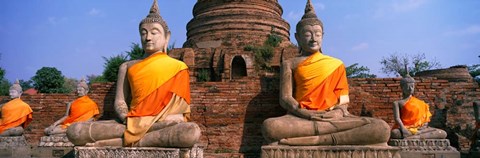 Framed Buddha Statues Near Bangkok Thailand Print