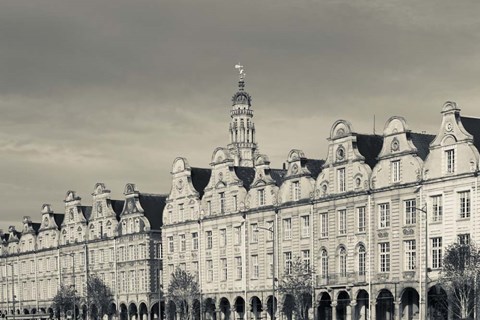 Framed Grand Place Buildings And Town Hall Tower, Arras, France Print
