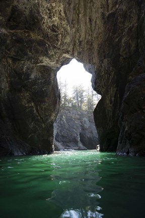 Framed Cove In The Pacific Ocean, Oregon Print