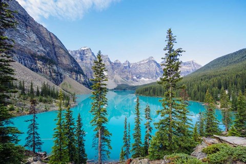 Framed Scenic Mountainous Landscape Of Banff National Park, Alberta, Canada Print