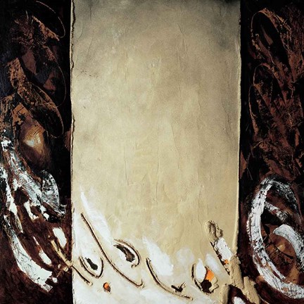 Framed Vertical Ochre Print