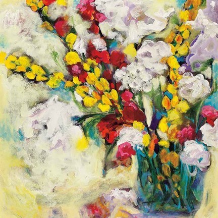 Framed Echoes in Yellow &amp; White Print