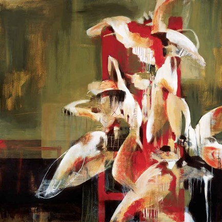 Framed Tower of Flowers Print