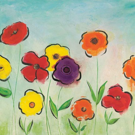 Framed Flowering Garden II Print