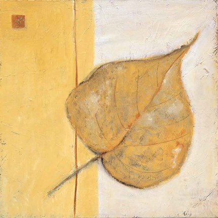 Framed Leaf Impression - Ochre Print