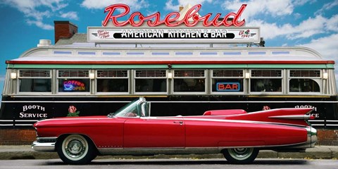 Framed Vintage Beauty and Diner Print