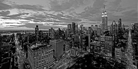 Framed Chelsea and Midtown Manhattan (BW detail) Print