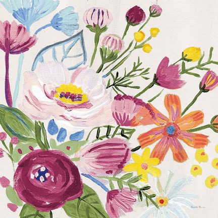 Framed Vintage Floral II v2 Crop Print