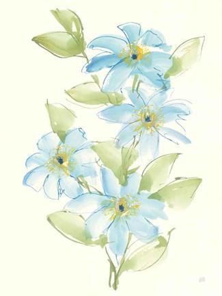 Framed Clematis Bouquet II Print