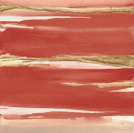 Framed Gilded Red I Print