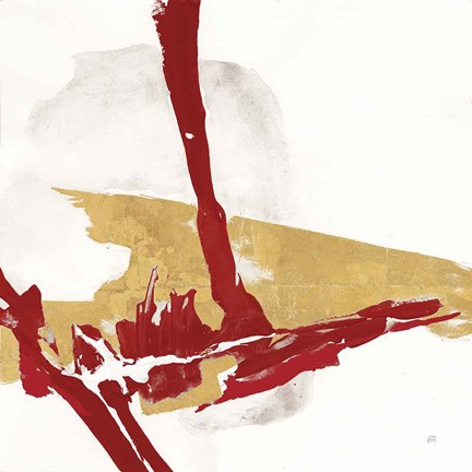 Framed Red Gold IV Print