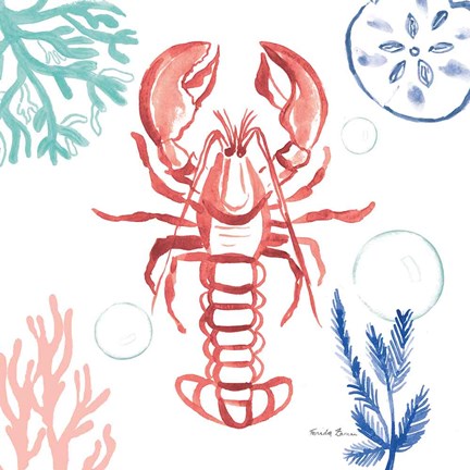 Framed Coastal Jewels VI Coral Cove Print