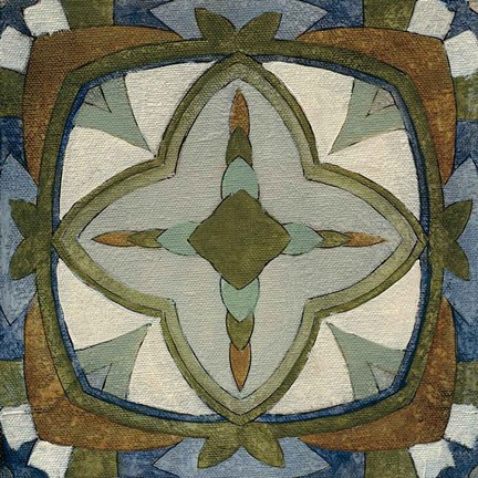 Framed Old World Tile X Print